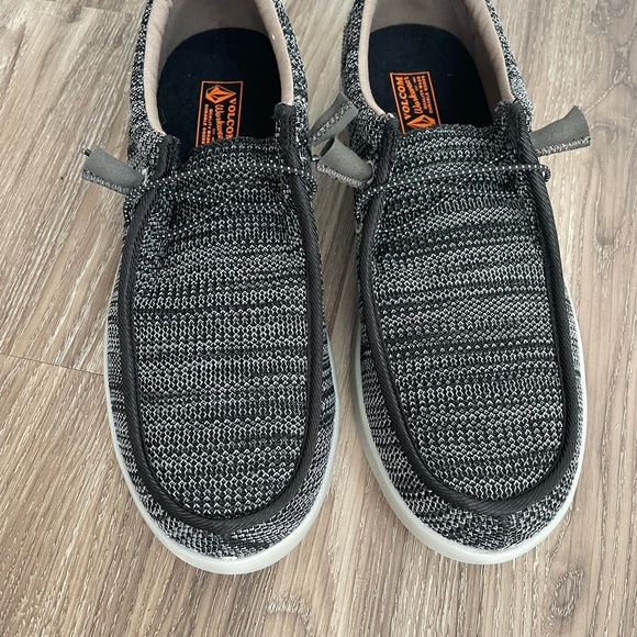 Volcom Textured Black and Gray Slip-On Loafers - Picture 1 of 6